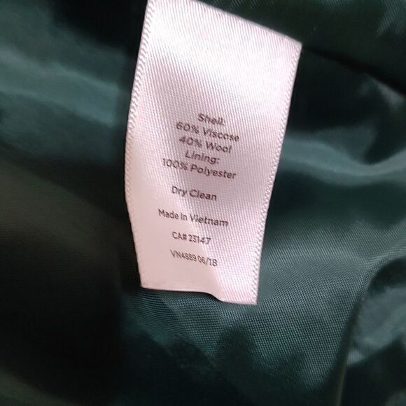 Talbot's Green Wool Blend Coat Jacket Size 16 - Picture 7 of 8